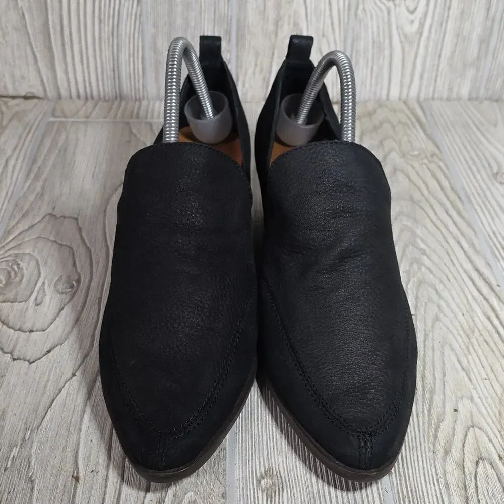 Lucky Brand Mahzan Black Leather Slip On Bootie Womens Size 9.5